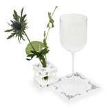 Majestic Wine Glass and Feather Decor Engraved GD/SL/BK W/Crystals (Pack of 4) - LEHADAR