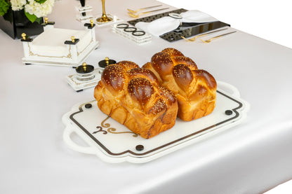 Majestic Lucite Challah Board Engraved GD/SL/BK