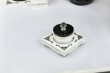 Majestic Single Salt Dish Engraved GD/SL/BK W/Crystals