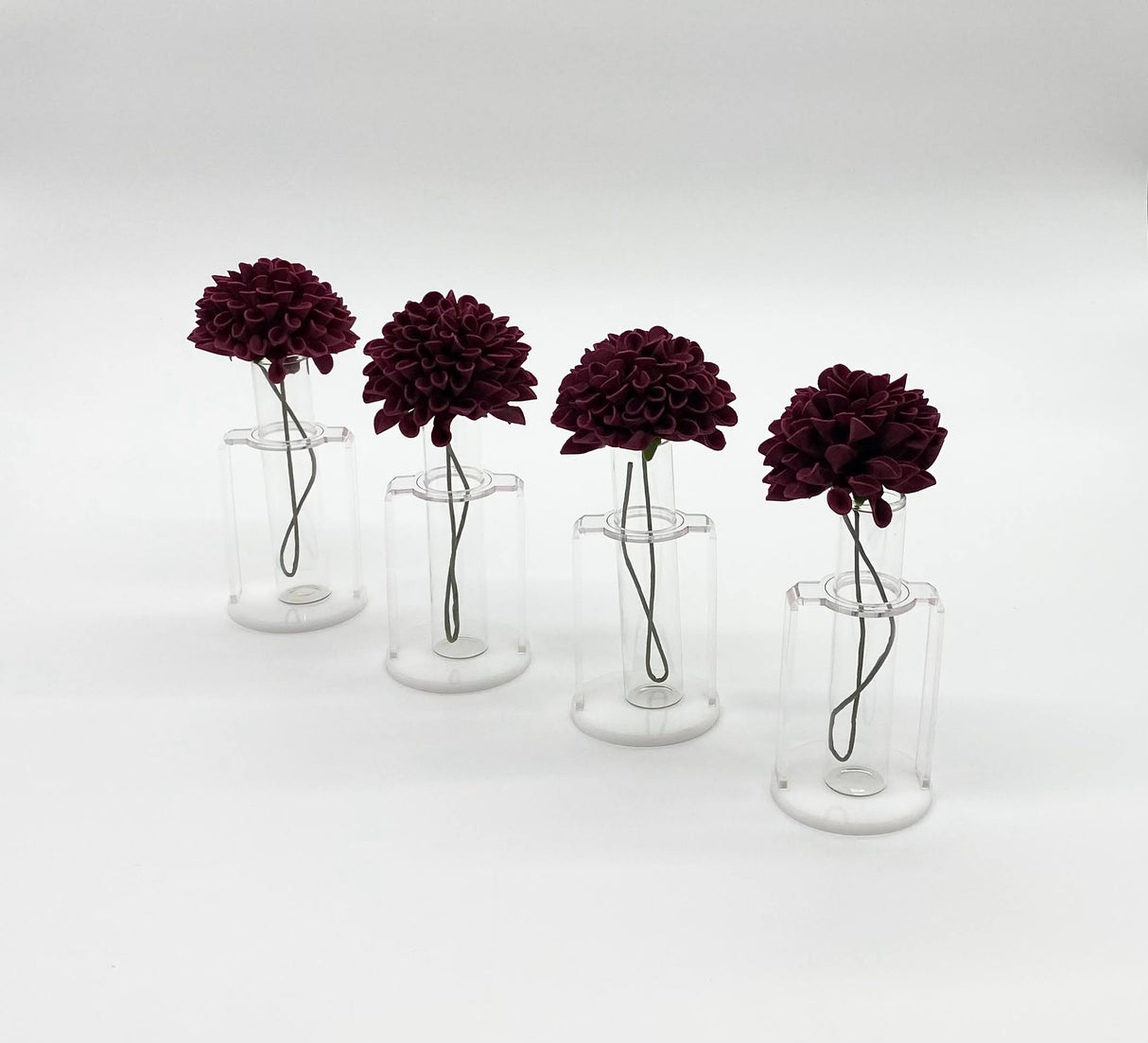 Deep Rose lil` Cylinder Vase (4 Pack)