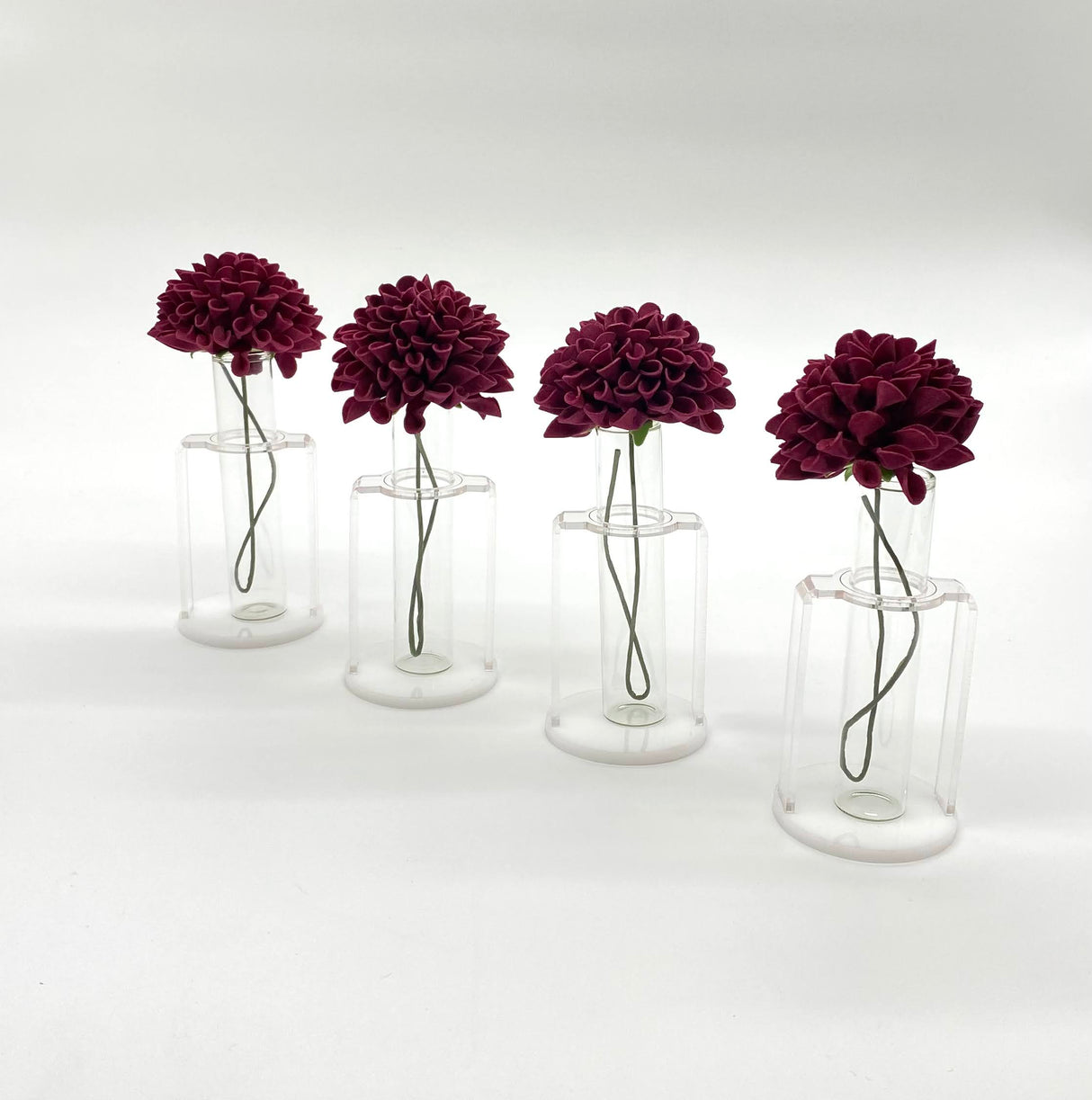 Deep Rose lil` Cylinder Vase (4 Pack)