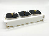 Majestic Dip/Candy SQ. Container Holder Engraved GD/SL/BK W/Crystals (For disposable containers)