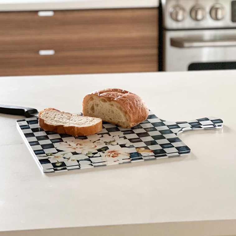 Chic Checkered Lucite Board with Handle - LEHADAR