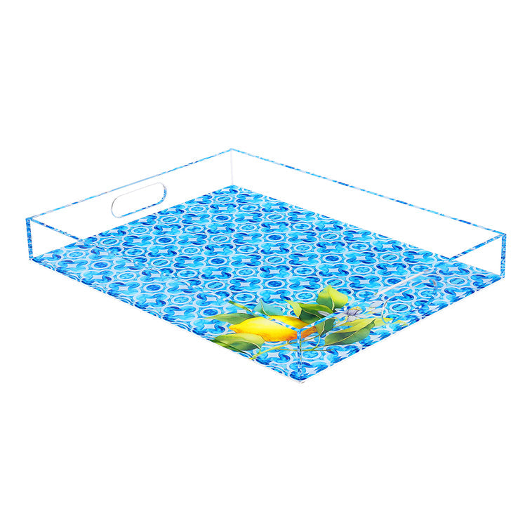 Blue Design Lucite Tray - LEHADAR