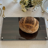 Lucite & Glass Wood Look Challah Board - LEHADAR