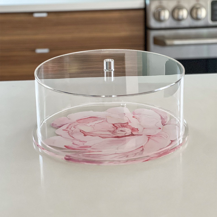 Lucite Flower Cake Dome - LEHADAR