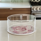 Lucite & Leatherette Flower Cake Dome - LEHADAR