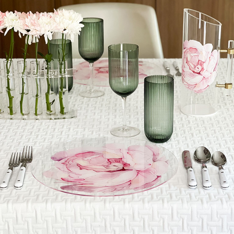 Lucite Flower Chargers 4pk - LEHADAR
