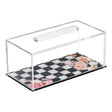 Black Chic Checkered Lucite Cake Tray with Lid - LEHADAR