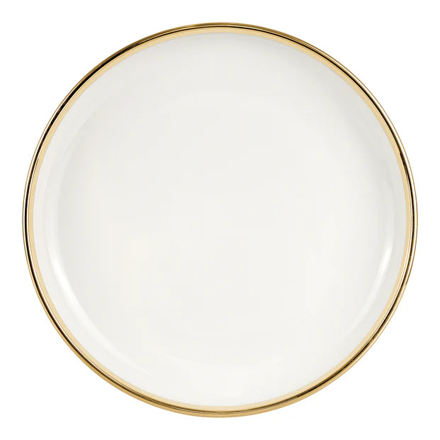 Porcelain Dinnerware Set White and Gold