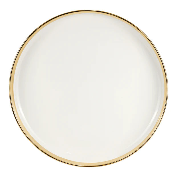 Porcelain Dinnerware Set White and Gold