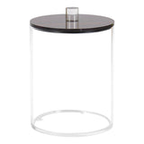 Lucite Cookie Jars with Wood Look LIds - LEHADAR