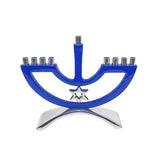 Metal Candle Menorah with Star of David