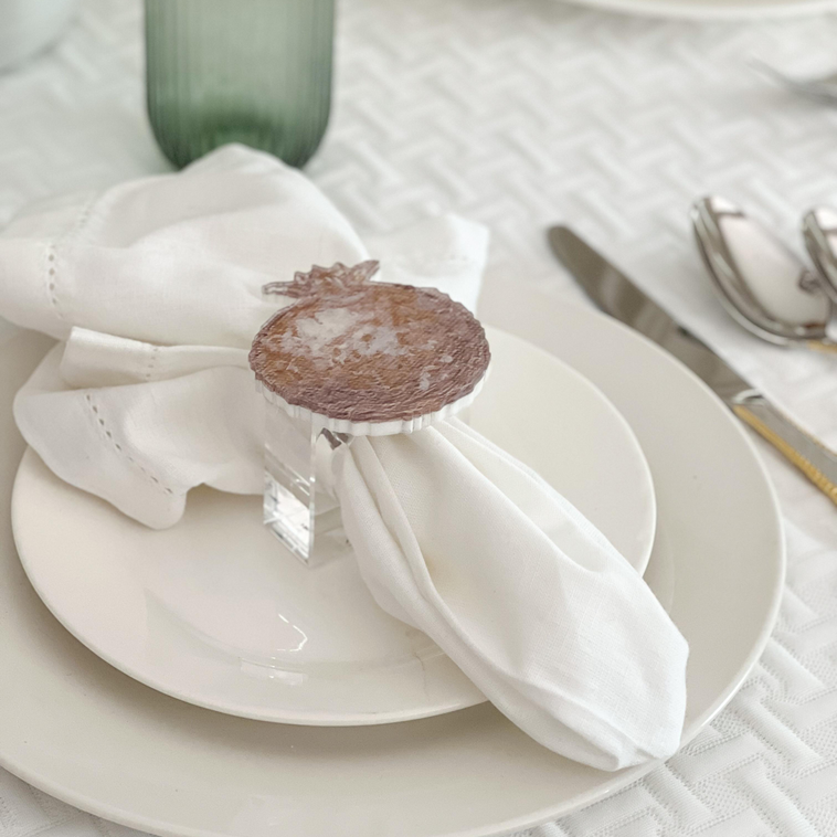 Lucite Yom Tov Napkin Ring Set - LEHADAR