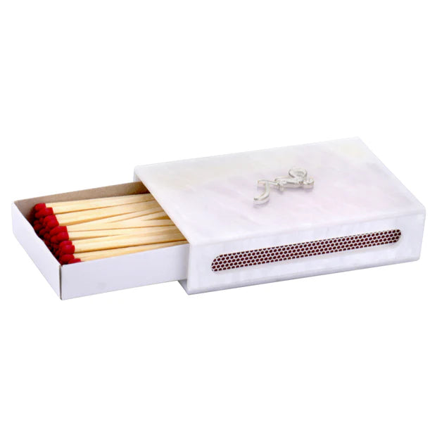 Lucite White Matches Box Holder