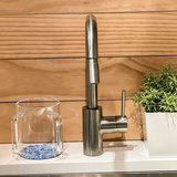 Lucite Wash Cup with Blue Designed Painted Base - LEHADAR