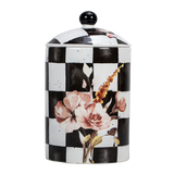Chic Checkered Porcelain Cookie Jars - LEHADAR