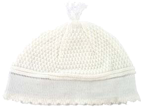 Yerushalmi Kippah White Large ( Single pc) - LEHADAR