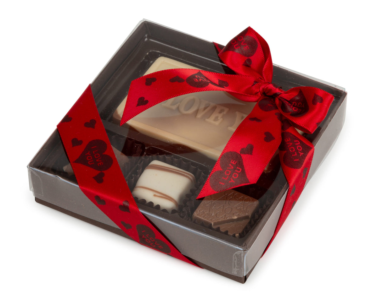 4 Piece I Love You Assorted Chocolate Truffle Message Gift Box