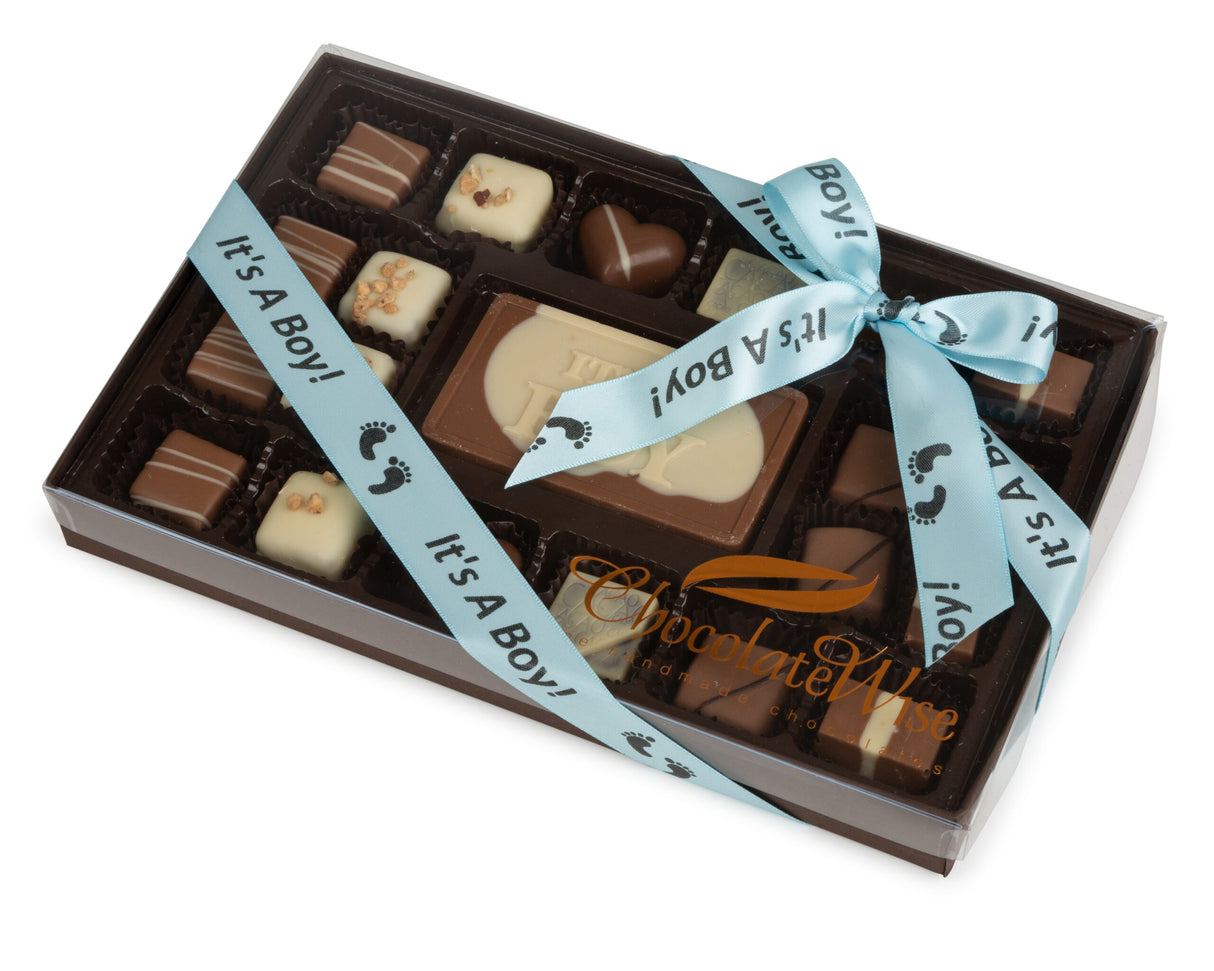 24 Piece It’s A Boy Assorted Chocolate Truffle Message Gift Box - LEHADAR