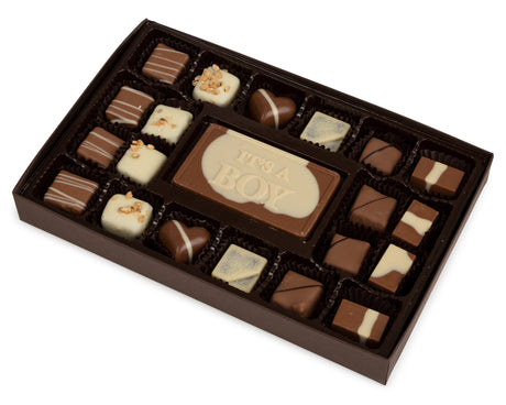 24 Piece It’s A Boy Assorted Chocolate Truffle Message Gift Box - LEHADAR