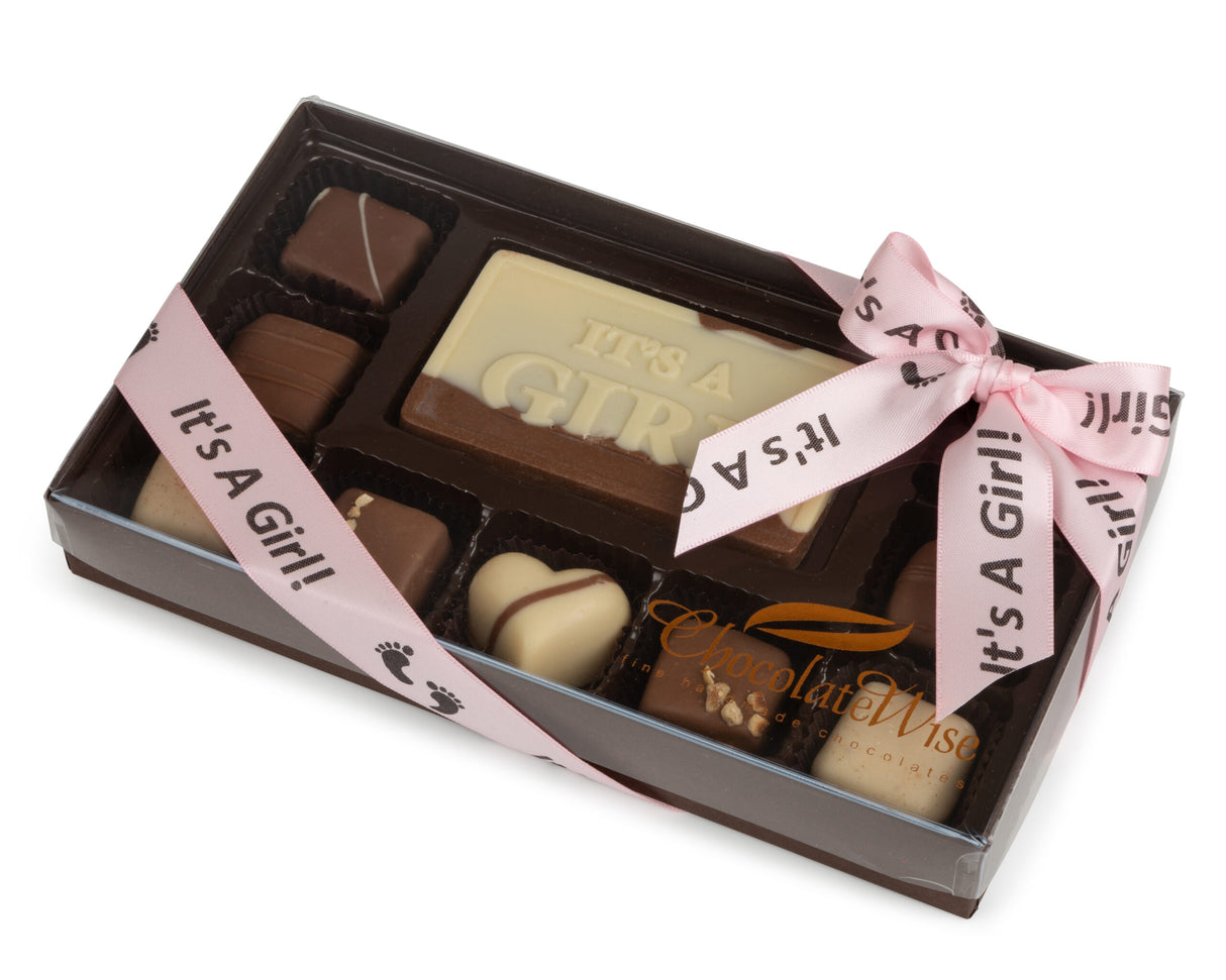 15 Piece It’s A Girl Assorted Chocolate Truffle Message Gift Box - LEHADAR