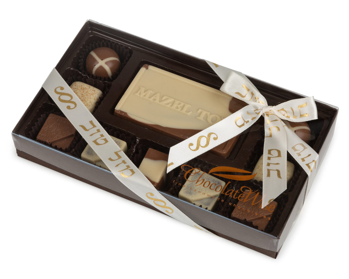 15 Piece Mazel Tov Assorted Chocolate Truffle Message Gift Box - LEHADAR