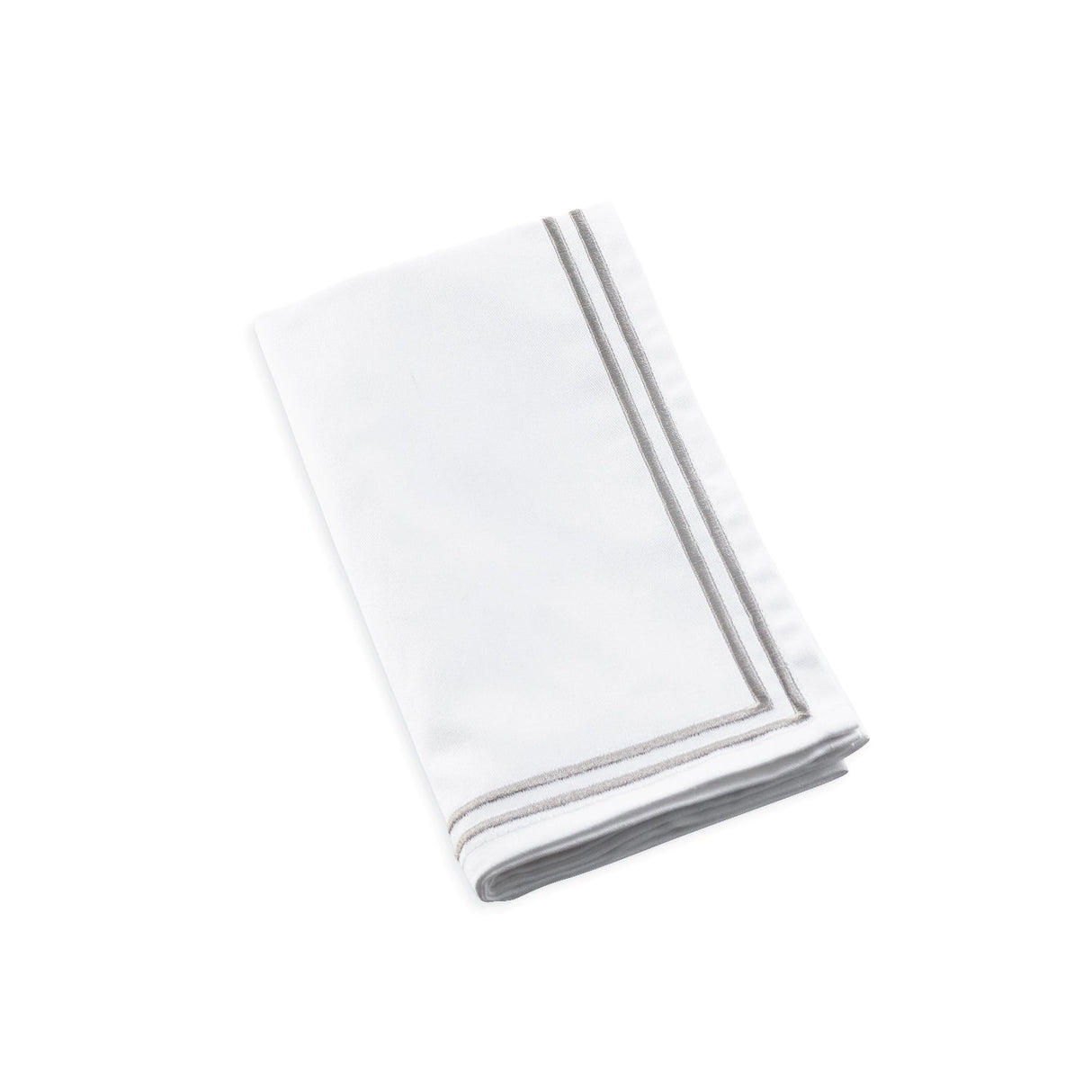 Double Rim Cloth Napkins- Silver- Set of 4