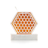 Honeycomb Honey Dish- White Marble Lucite