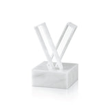 X Salt and Pepper Set- White Marble Lucite