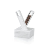 X Salt and Pepper Set- White Marble Lucite