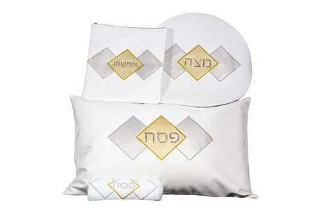 Pesach Seder Set 4 piece Leather Diamond Design