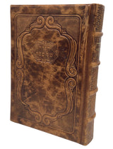 Antique Leather Haggadah Mesivta Merchevet-Nesiuti Design