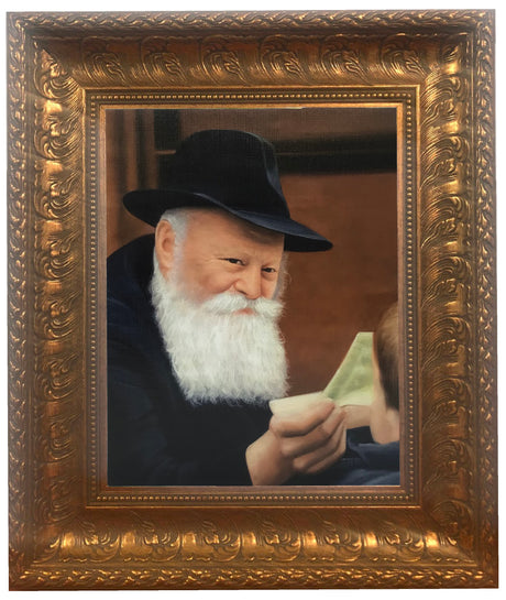 The Lubavitcher Rebbe giving a dollar, Framed Painting, size: 11*14