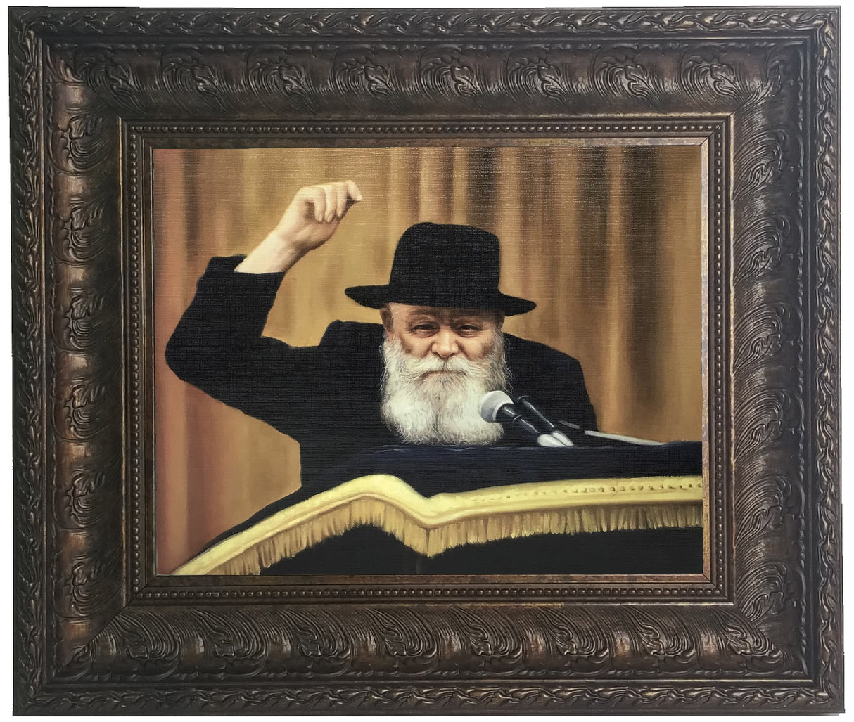 The Lubavitcher Rebbe giving a speech, Framed Painting, size: 11*14