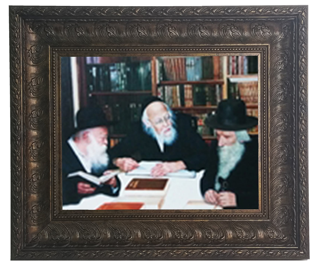 Rabbi Chaim Kanievski, Harav Elyashiv & Harav Shteinman Gedolim Painting large, size: 16*20