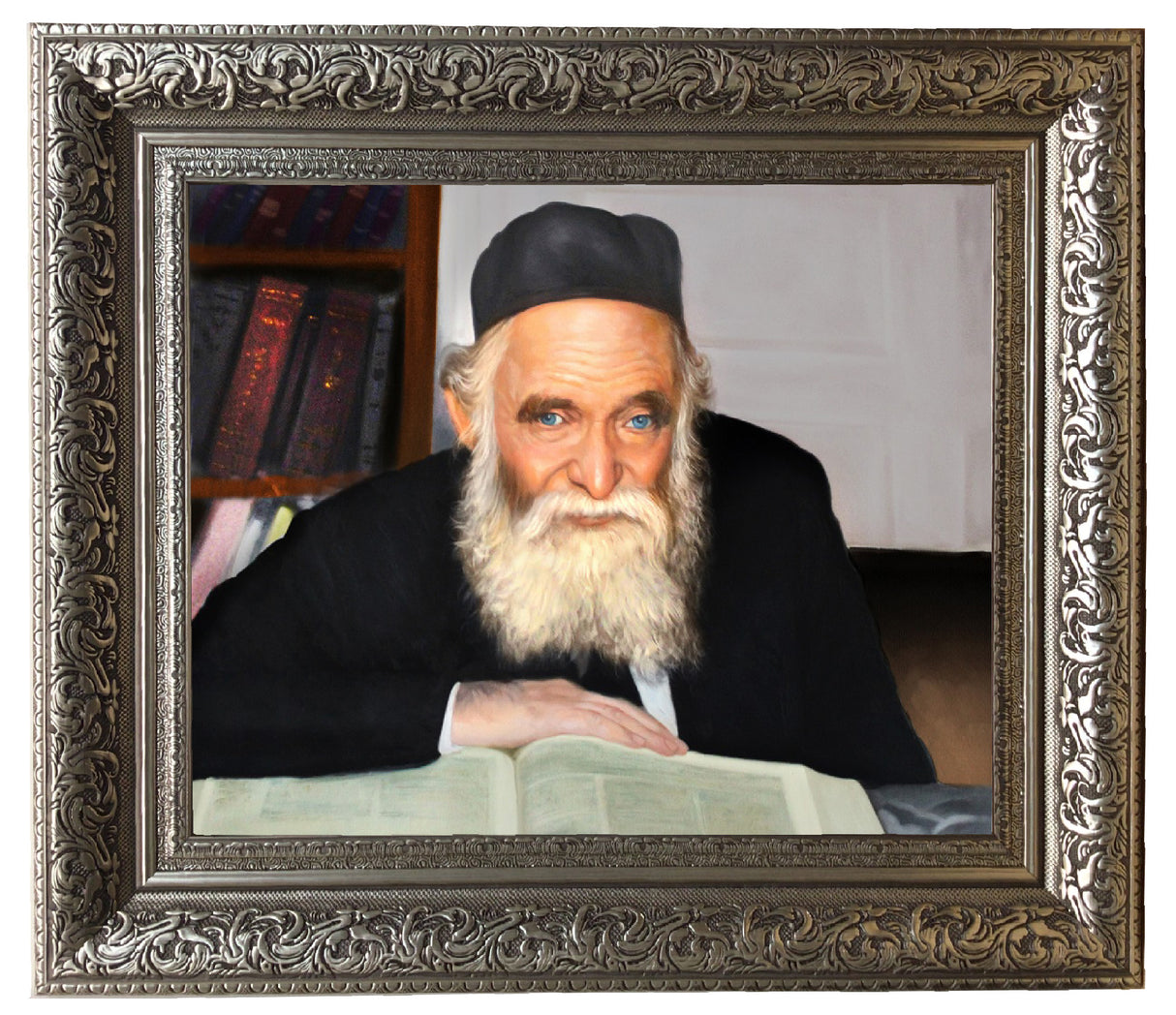 R` Aharon Kotler framed picture- painting, size: 11*14