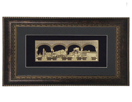 Mekomot Hakedoshim #92 Size 25X15 Frame #34 Black Background - LEHADAR