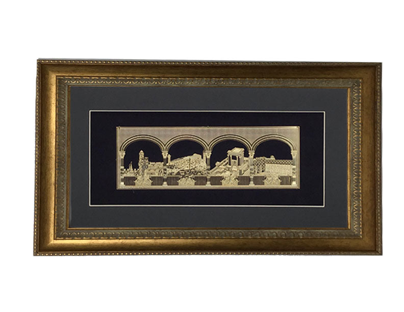 Mekomot Hakedoshim #92 Size 25X15 Frame #40, Black Background - LEHADAR