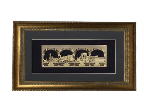 Mekomot Hakedoshim #92 Size 25X15 Frame #40, Black Background - LEHADAR