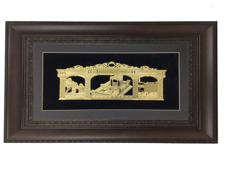 V'Sechezenu Gold Art #210 Size 18x32 Frame #35, Black Background - LEHADAR