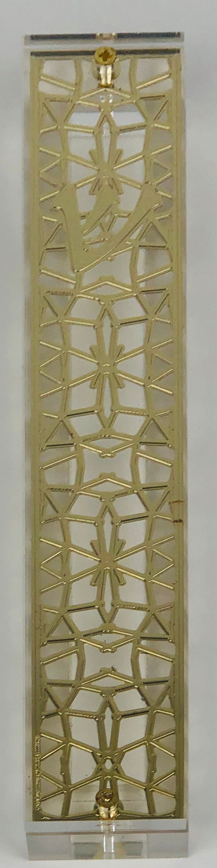 Mezuzah Case 24K Gold Plated- 15 cm scroll Design #11 - LEHADAR