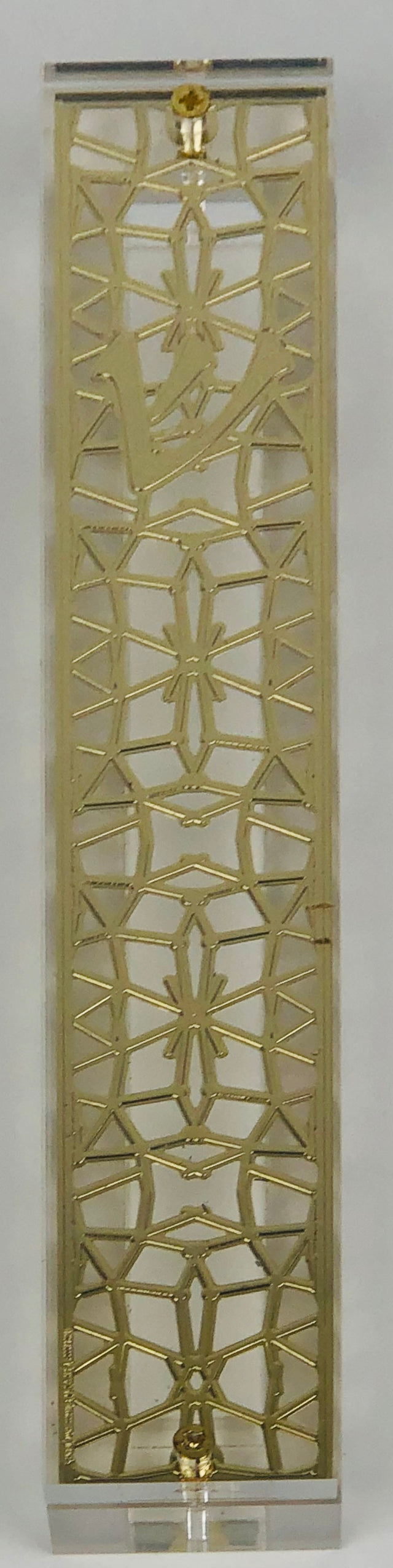 Mezuzah Case 24K Gold Plated- 15 cm scroll Design #11 - LEHADAR