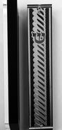 Silver Plated Mezuzah Case w/ Black Border- 15 cm scroll Design #3 - LEHADAR