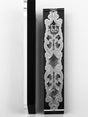 Silver Plated Mezuzah Case w/ Black Border- 15 cm scroll Design #4 - LEHADAR