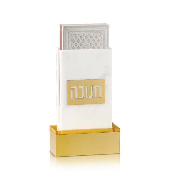 Chanukah Matchbox Holder with Gold Base