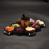 Honeycomb Tabletop Simanim Tray- Black Lucite