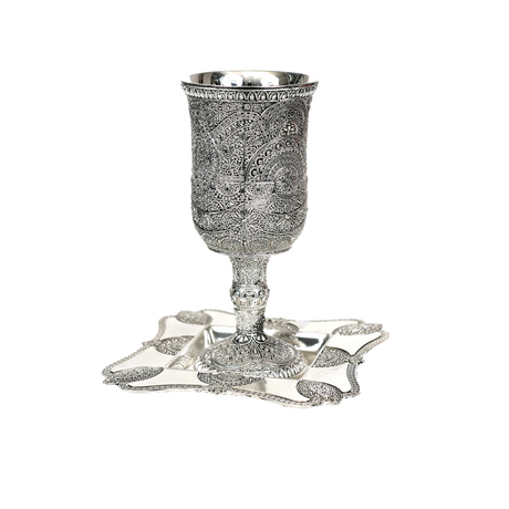 Kiddush Cup With Leg Filigree - LEHADAR