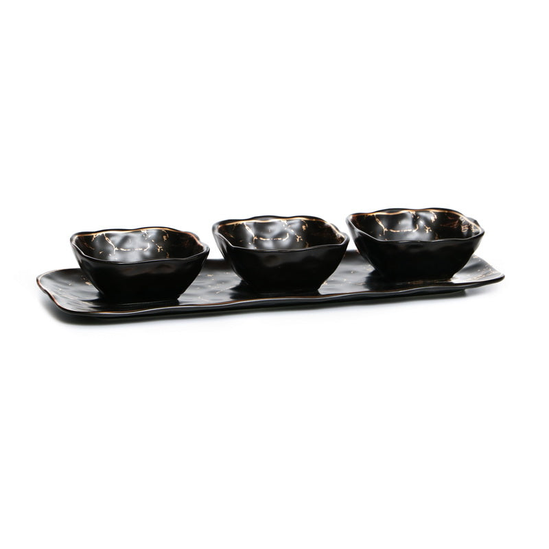 set3 Porcelain bowl W/tray 14.5x5.5x2.5" - LEHADAR