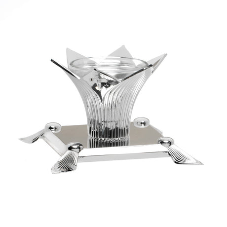 Light Salt Holder - Silver Plated Lily Design - LEHADAR